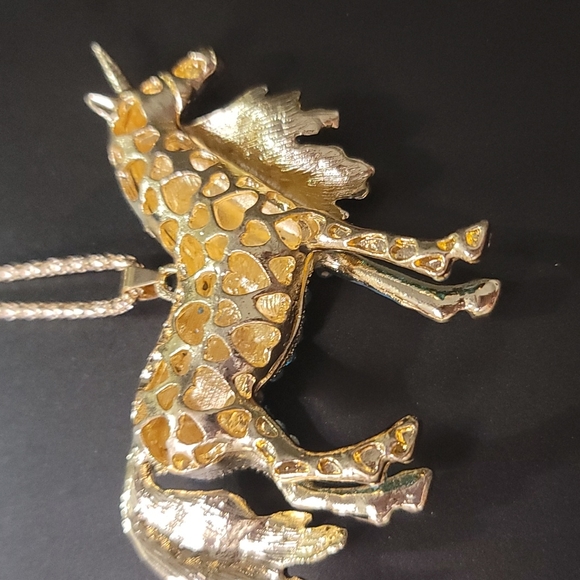 NWT TEAL CRYSTAL UNICORN NECKLACE BY BETSEY JOHNSON - Picture 7 of 7